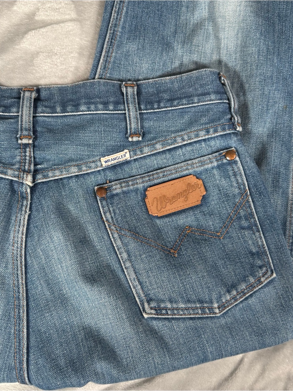 Vintage Wrangler Straight Leg Jeans Mens 34x33 (Estimated) Faded Wash 80s - Picture 6 of 12